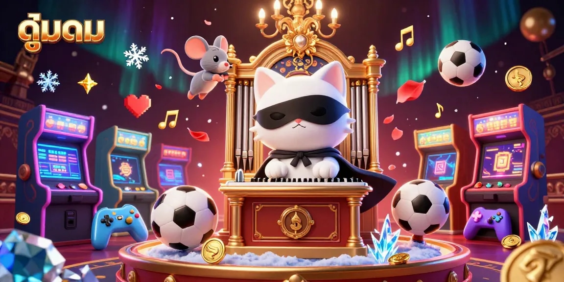 Experience the thrill of ดูบอล with vibrant animated characters celebrating sports betting.