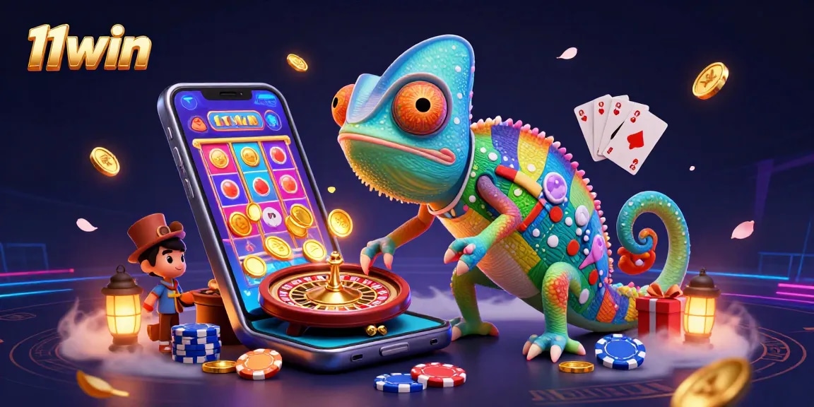 Engage with the dynamic chameleon casino owner at 11win, snapping coins and enjoying games.