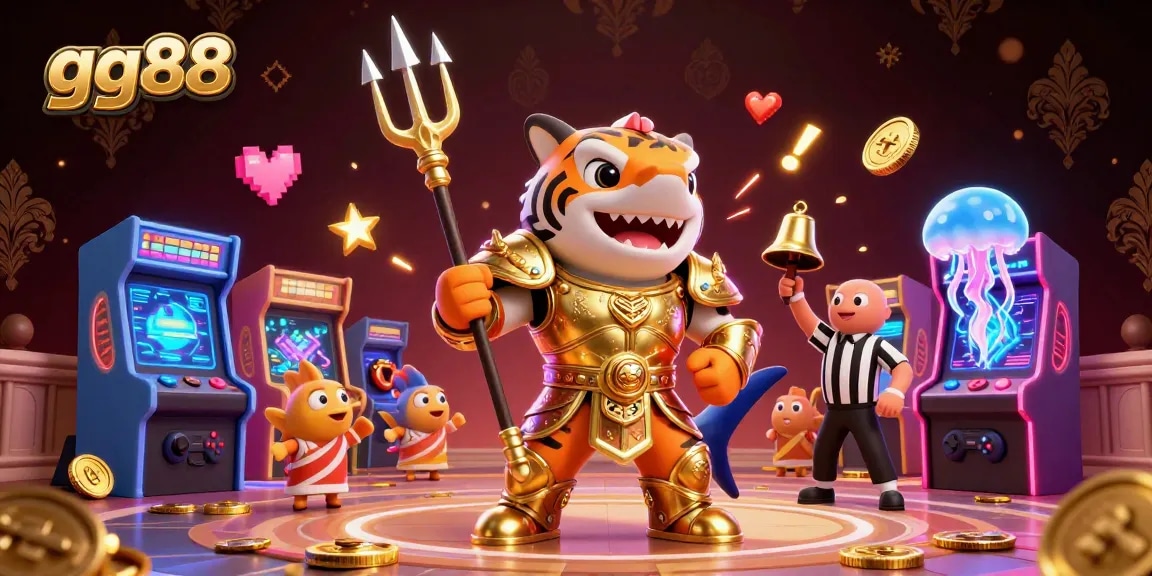Engage in thrilling gaming with gg88 in a vibrant, lively underwater casino scene.