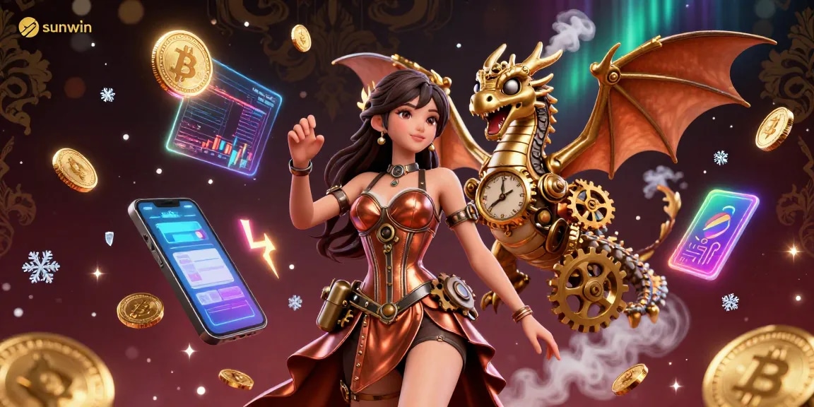 Win big with sunwin while enjoying this dynamic illustrated casino scene.