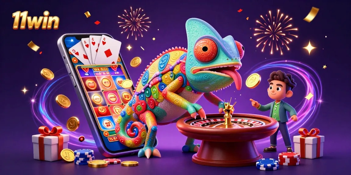 Engage with 11win through a vibrant chameleon casino scene rich with dynamic elements and games.
