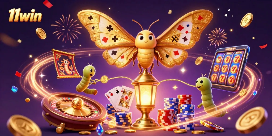Join the excitement at 11win with vibrant casino gameplay, golden coins, and dynamic game elements.