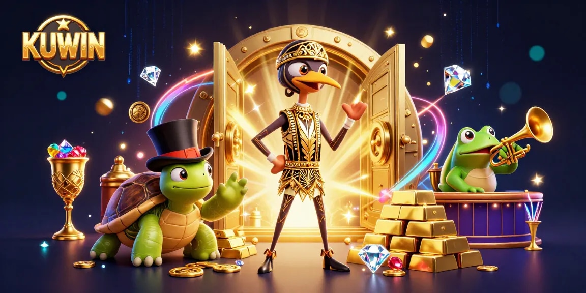 Win big at KUWIN with a vibrant scene featuring a unique bar setting and casino elements.