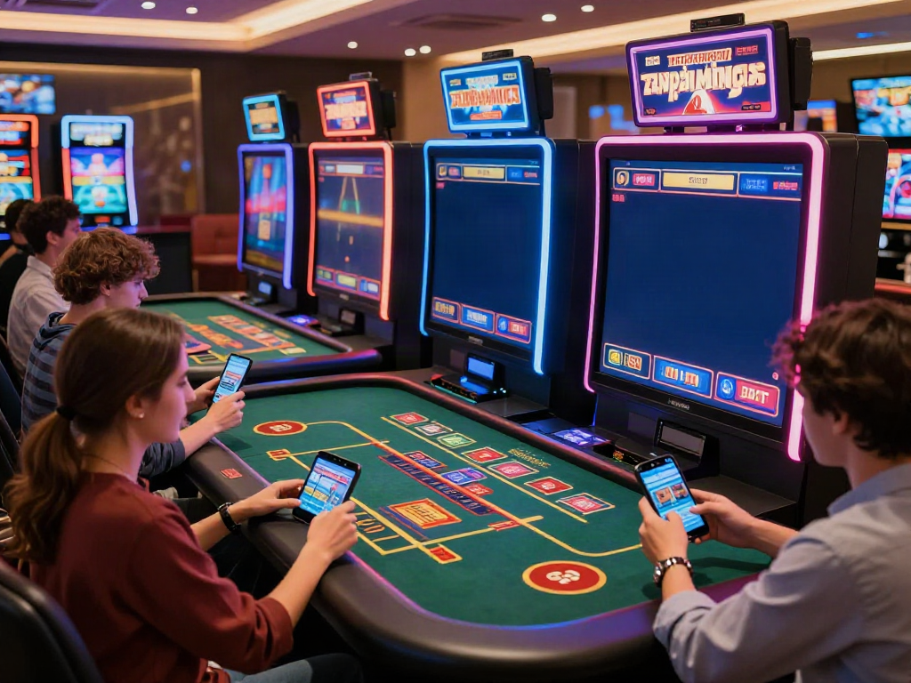 Nbet online gaming excitement with diverse players at a vibrant digital casino.
