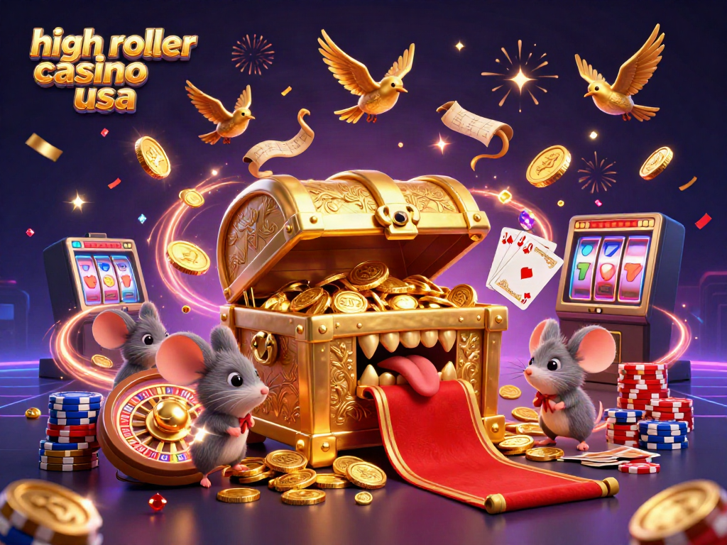 Experience the excitement of high roller casino USA with vibrant characters and sparkling treasures.