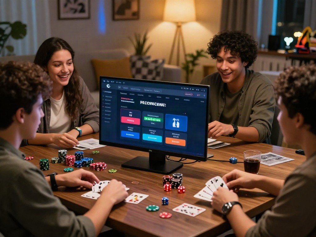 Engaged users exploring the features of 1da88.it.com in a cozy living room.