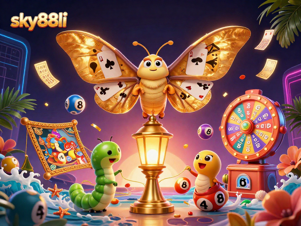 Bettors spin the vibrant Sky88li wheel and lottery balls for exciting wins.