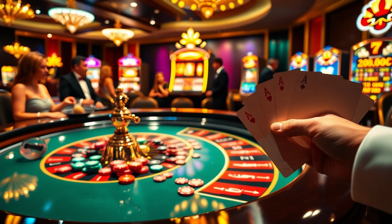 Players engaging at a roulette table in a luxurious casino setting, featuring vibrant colors and gambling excitement on https://vaoluoitv.ink/.