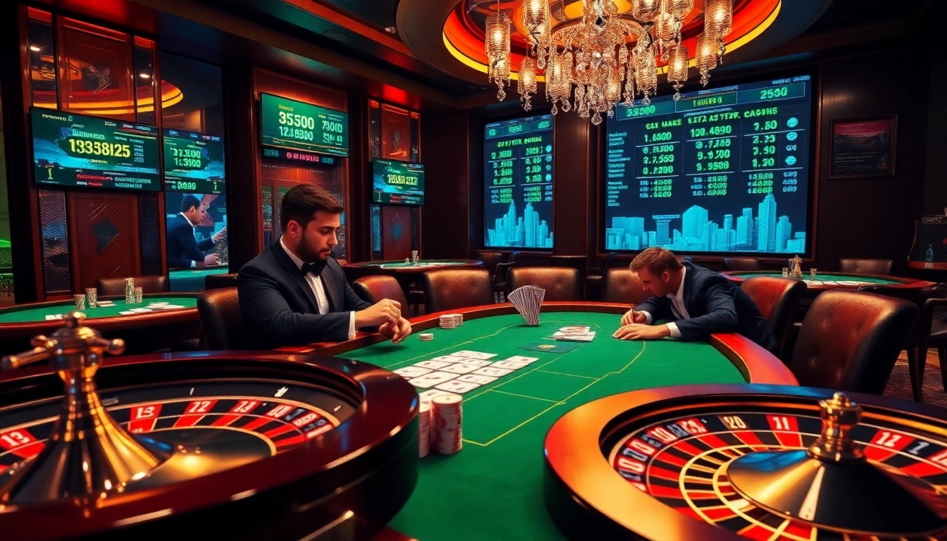 Exciting gameplay at crypto online casinos with vibrant poker table and roulette wheel.