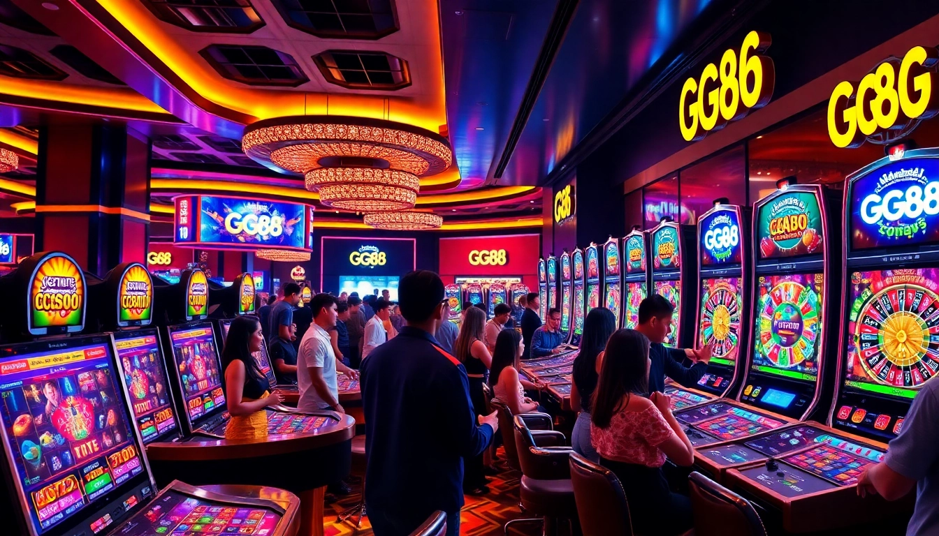 Engaging scene of players enjoying thrilling games at https://gg88.work/ casino, highlighting excitement in online gambling.
