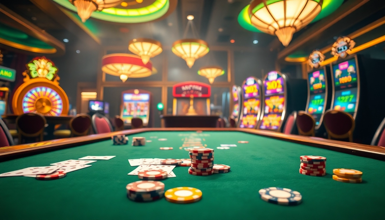 Experience high-stakes action at https://8xbetsports.com with vibrant poker chips on a luxurious casino table.