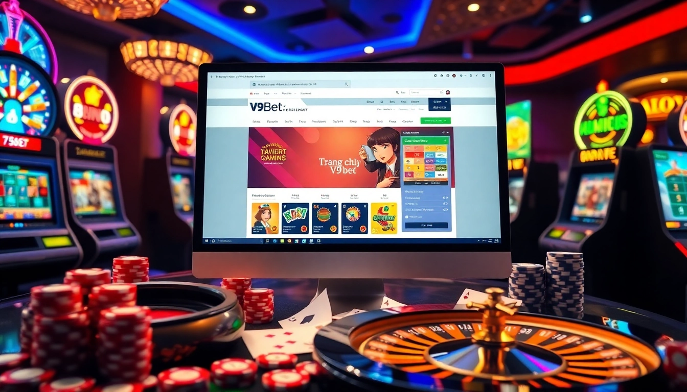 Engaging virtual betting interface on Trang chủ V9bet showcasing dynamic gambling elements.