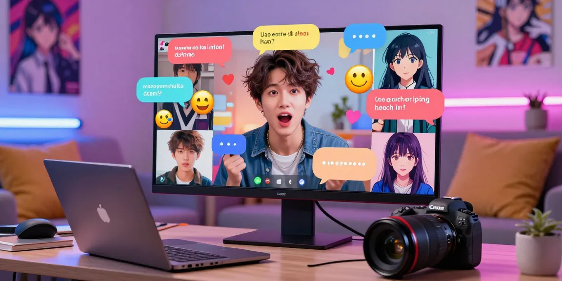 Engaging ecchi AI chat scene with vibrant characters and digital interaction.
