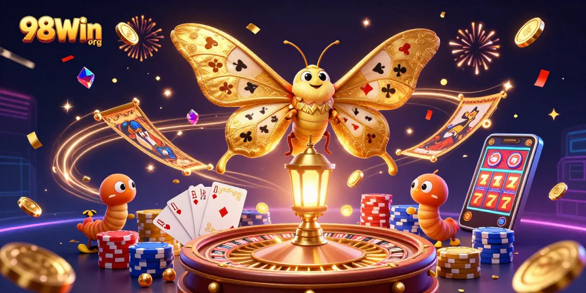 Experience thrilling gameplay with 98Win org as sparkling coins and captivating cards engage players.