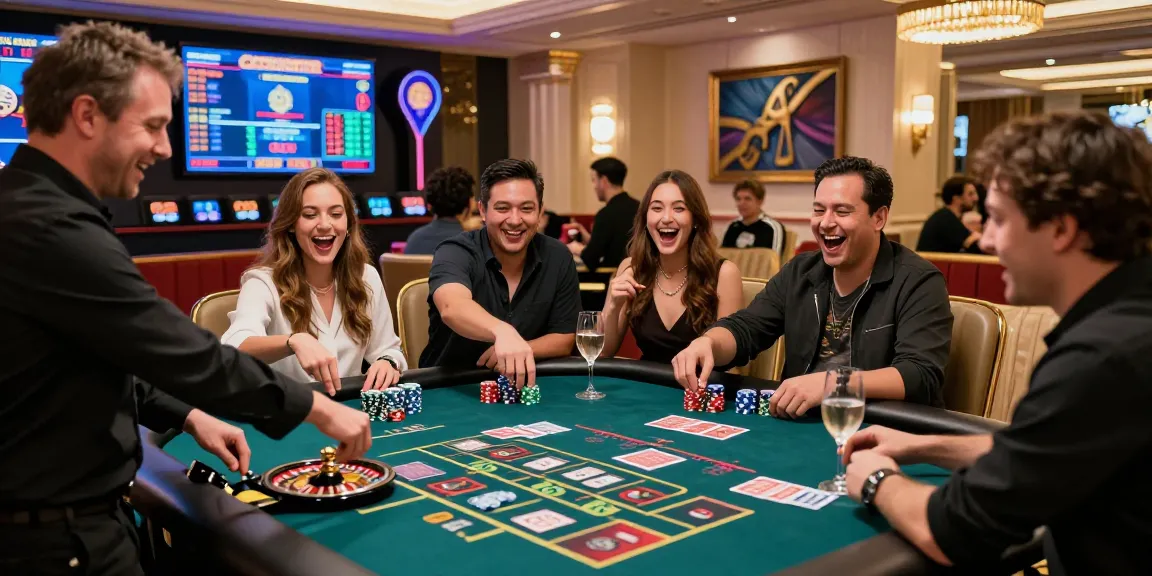 Exciting gaming atmosphere at https://proplay88.uk.com/ with players at a roulette table.