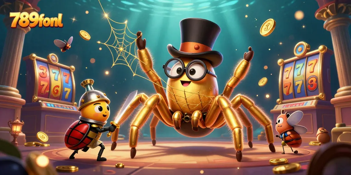 Engage in thrilling slot adventures with 789fonl's captivating casino characters and golden elements.