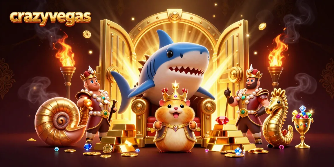 Experience high-stakes gaming at crazyvegas with golden hamster royalty in a treasure-filled casino