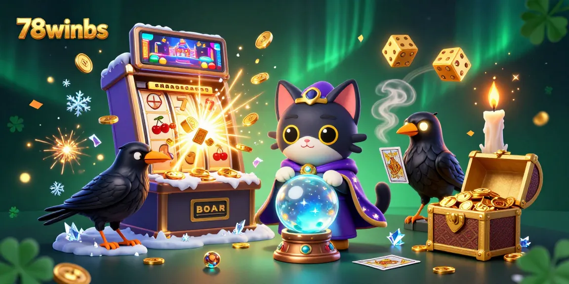 Experience the thrill of 78winbs with a 3D fortune teller cat and jackpot action in this vibrant casino scene.